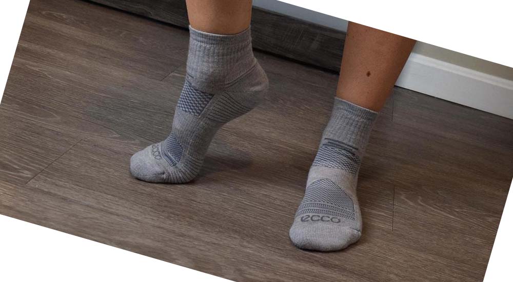 Women's Ecco Performance Quarter Socks Grey | USA 431BEX